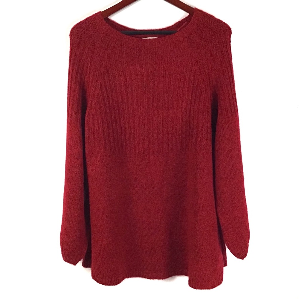 Style & Co Macy's Plus Chenille Tunic Sweater NWT! Red - Picture 2 of 3